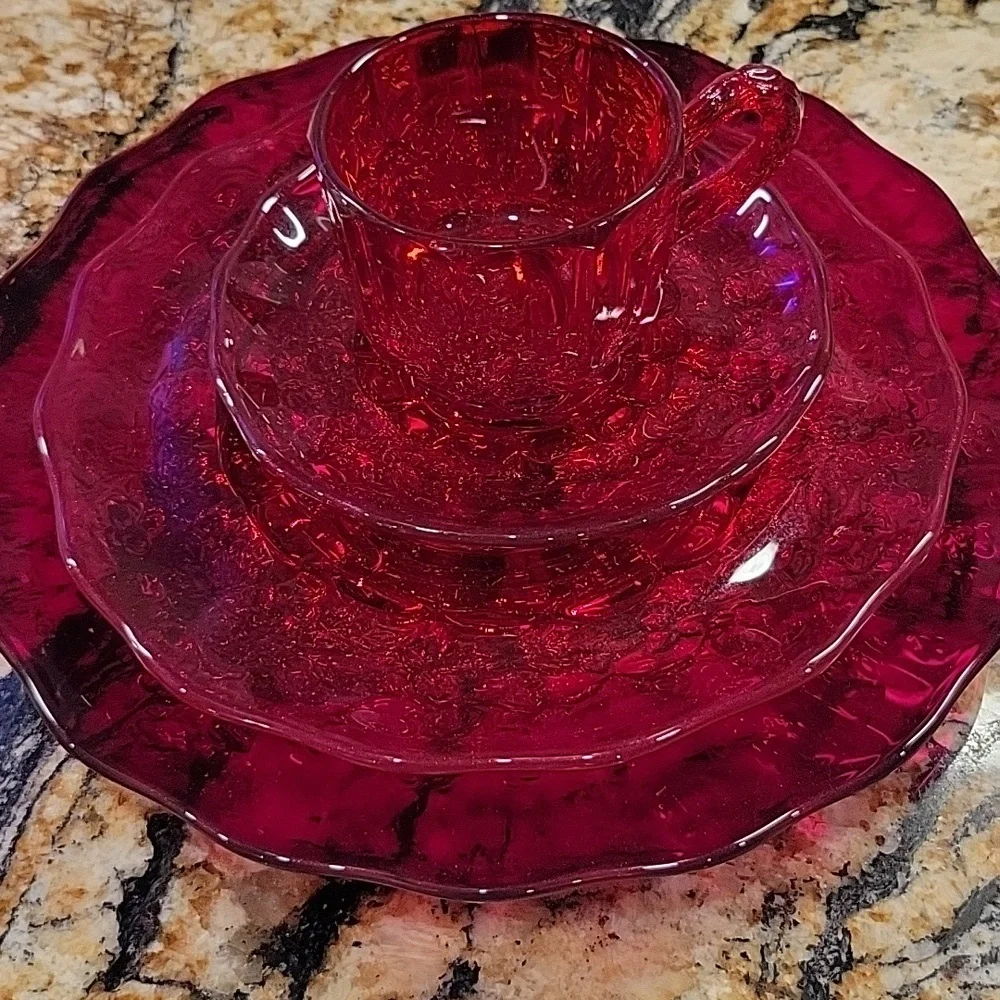Westmoreland Paneled Grape Ruby Red Elegant Glass – Mid Century Vintage №2